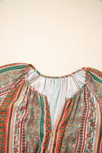 Bohemian Floral Print Buttoned V Neck Ruffle Tiered Dress Casual Dresses