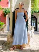 Smocked Square Neck Cami Dress Light Blue Woman Casual Dress