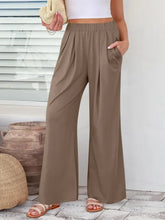 Elastic Waist Wide Leg Pants Woman Pants