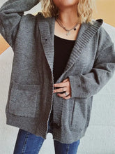 Dropped Shoulder Long Sleeve Hooded Cardigan Woman Outerwear