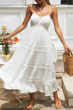 Lace Detail Smocked Midi Cami Dress Casual Dresses