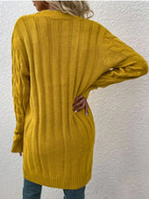 Cable-Knit Button Down Cardigan with Pockets Woman Outerwear