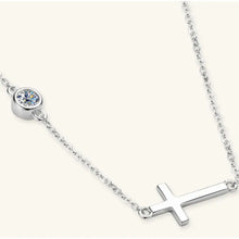 Cross 925 Sterling Silver Moissanite Necklace Fine Jewelry