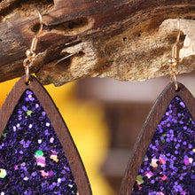 Sequin Wood Teardrop Earrings Earrings