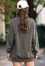 Letter Graphic Round Neck Long Sleeve Sweatshirt Woman Sweatshirts