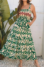 Western Aztec Shirred A-line Sleeveless Maxi Dress Woman Maxi Dress