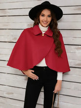 Collared Neck Cropped Cape Woman Outerwear