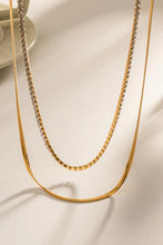 Double-Layered Inlaid Zircon Stainless Steel Necklace Necklaces