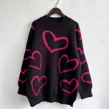 Heart Pattern Long Sleeve Sweater Sweater Pullovers