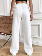Drawstring Elastic Waist Pants with Pockets Woman Pants