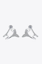 Moissanite Fishtail Rhodium-Plated Earrings Silver One Size Earrings