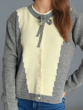 Contrast Button Down Long Sleeve Cardigan Woman Outerwear