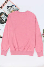 Sequin Candy Cane Round Neck Slit Sweatshirt Woman Sweatshirts