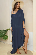 V-Neck Three-Quarter Sleeve Cover-Up Swimwear Cover-Ups