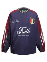 Men's Contrast Pullover Windbreaker with Embroidered Deatil Royal Blue Mens Tops