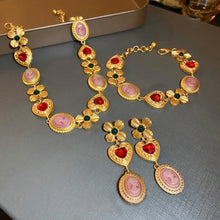 Copper Inlaid Rhinestone Necklace Fashion Jewelry