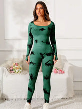 Scoop Neck Long Sleeve Active Jumpsuit Woman Activewear