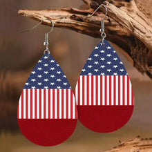 Stars and Stripes PU Leather Teardrop Earrings Earrings