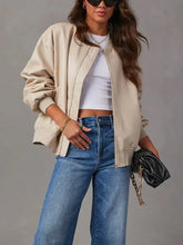 Zip Up Long Sleeve Jacket Woman Outerwear