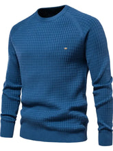 Texture Round Neck Long Sleeve Sweater Mens Tops