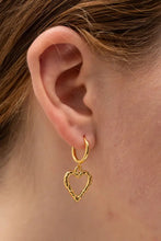 Heart Stainless Steel Drop Earrings Gold One Size Earrings