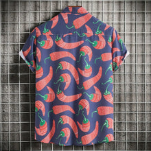 Men's Plus Size Chili Print Hawaiian Beach Shirt Mens Tops