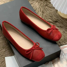 Square Toe Flats Slip-Ons Red Woman Loafers
