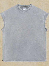 Men's Washed Round Neck Tank Mens Tops