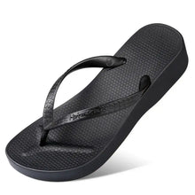 Classic Comfort Wedge Slippers Black Woman Slippers