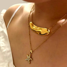 2-Piece 18K Gold-Plated Stainless Steel Necklace Fashion Jewelry