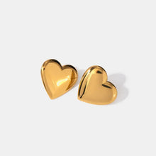 Stainless Steel Heart Stud Earrings Gold One Size Earrings