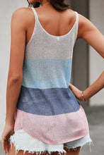 Shiny Color Block Scoop Neck Knit Tank Tanks & Camis