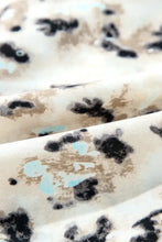 Leopard Print Buttoned Front 3/4 Sleeve Tiered Ruffled Hem Dress Casual Dresses