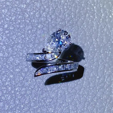3 Carat Moissanite Zircon 925 Sterling Silver Bypass Ring Rings