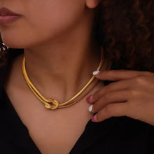 Titanium Steel Knot Necklace Gold One Size Necklaces