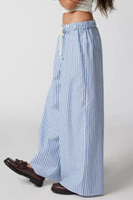 Drawstring Striped Wide Leg Pants Woman Pants