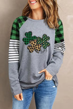 Lucky Clover Raglan Sleeve Sweatshirt Dark Gray Woman Sweatshirts