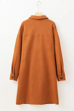 Textured Button Down Collared Neck Coat Woman Outerwear