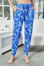 Shiny Tie-Dye Drawstring Waist Joggers with Pockets Woman Sweatpants