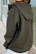 Drawstring Zip Up Long Sleeve Hooded Jacket Woman Outerwear