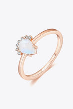 18K Rose Gold-Plated Pear Shape Natural Moonstone Ring Rings