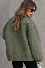Zip Up Drop Shoulder Long Sleeve Puffer Jacket Woman Outerwear