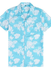 Men's Hawaiian Print Short Sleeve Button Down Shirt Mens Tops