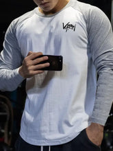 Men's Plus Size Round Neck Long Sleeve T-Shirt Gray Mens Tops