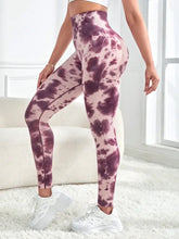 Tie-Dye Wide Waistband Active Leggings Woman Leggings