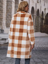 Plaid Collared Neck Button Down Coat Woman Outerwear