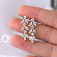 925 Sterling Silver Moissanite Leaf Earrings Earrings