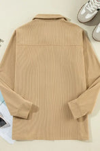 Frill Button Up Long Sleeve Shacket Woman Outerwear