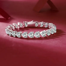 24 Carat Moissanite 925 Sterling Silver Heart Bracelet Silver One Size Necklaces