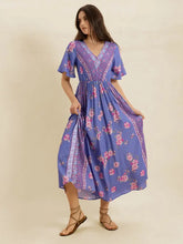 Printed Short Sleeve Midi Dress Casual Dresses